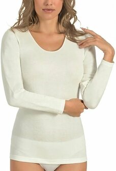 Entex dames thermo shirt lange mouw - Creme