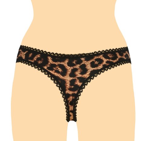 Dames string met animal print J&C