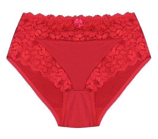 J&C Dames tailleslip met kant Rood H805