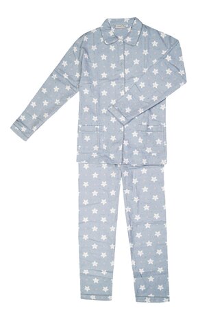 Dames 100% katoen flanel Pyjama met print Grijs